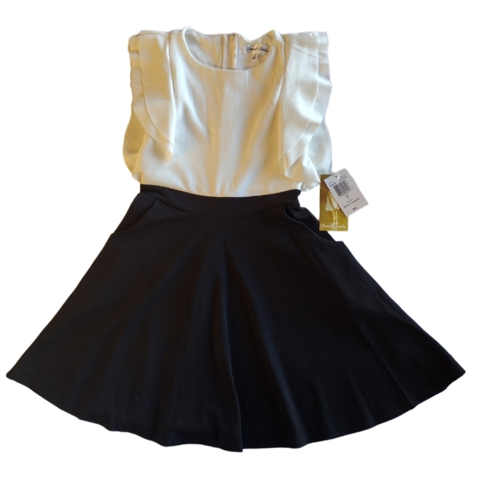 Emerald Sundae Girls Size‎ 7 Ivory/Blk Dress NWT